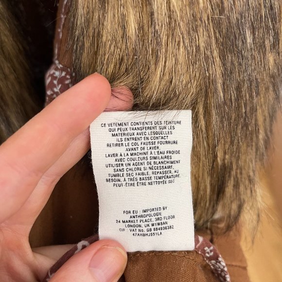 Anthropologie Hei Hei Faux Fur Vest, Removable Collar, Size XS - Picture 7 of 9